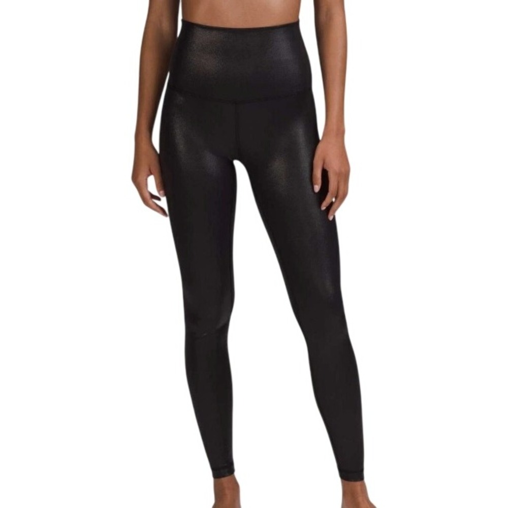 LULULEMON Women's 6 Align High-Rise Pant 25" Black Metallic Foil Shine LW5EB4S